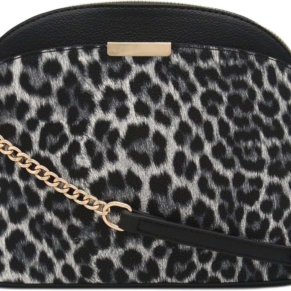 Leopard Paisley Print Small Dome Crossbody with Chain Strap